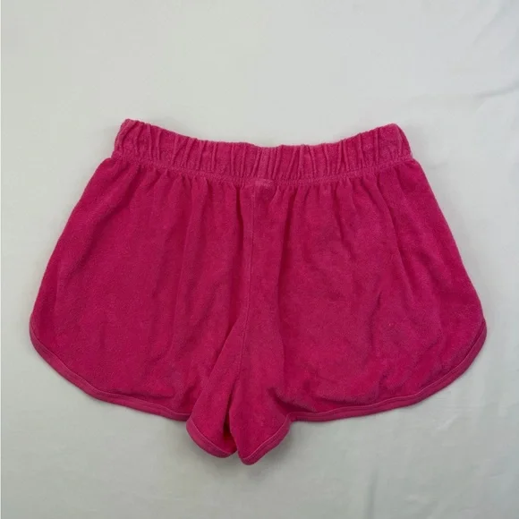 PINK Victoria’s Secret Terry Cloth Lounge Shorts Pink Logo Elastic Waist Size M - Picture 7 of 13